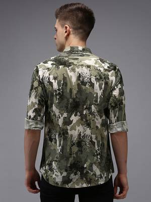 men's long sleeves camouflage green shirt 4