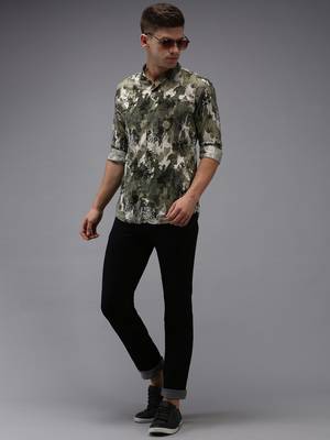 men's long sleeves camouflage green shirt 5