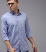 men's long sleeves solid blue shirt
