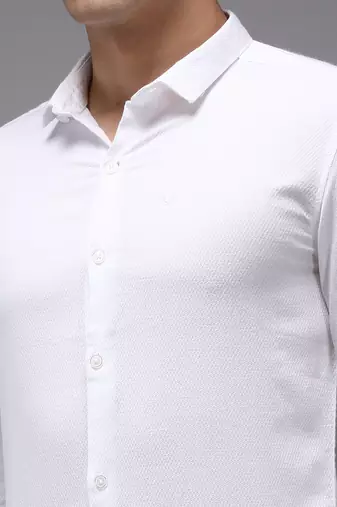 men's long sleeves solid white shirt