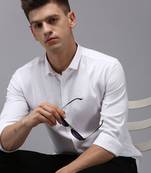 Showoff men's long sleeves solid white shirt