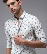 men's long sleeves conversational blue shirt