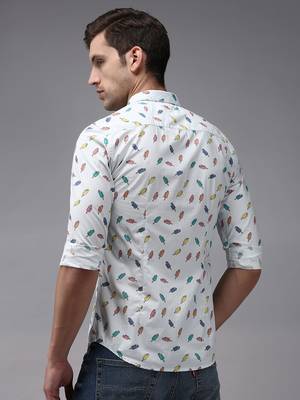 men's long sleeves conversational blue shirt 4