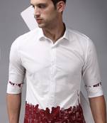 men's long sleeves solid white shirt