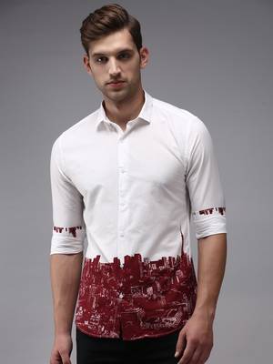 men's long sleeves solid white shirt 2