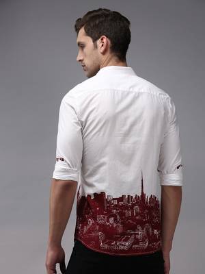 men's long sleeves solid white shirt 4