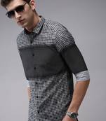 men's long sleeves abstract black shirt