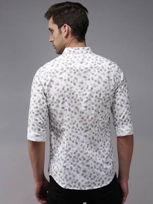 men's long sleeves geometric white shirt 4