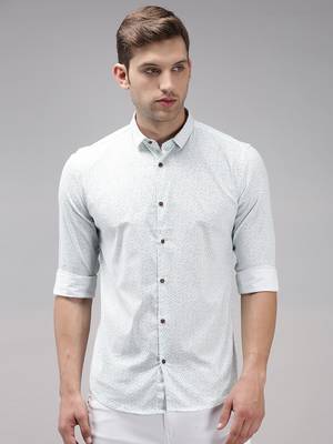 men's long sleeves abstract white shirt 2
