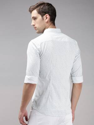 men's long sleeves abstract white shirt 4