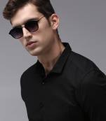 men's long sleeves solid black shirt