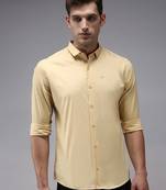 men's long sleeves solid yellow shirt