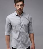 Showoff men's long sleeves solid grey shirt