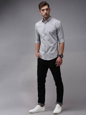 Showoff men's long sleeves solid grey shirt 4