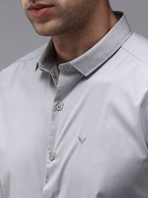 Showoff men's long sleeves solid grey shirt 5