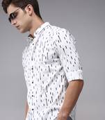 men's long sleeves conversational white shirt