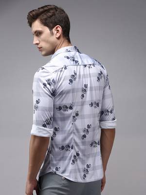 men's long sleeves checked lavender shirt 4