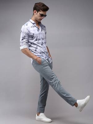 men's long sleeves checked lavender shirt 5