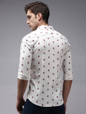 men's long sleeves conversational cream shirt 4