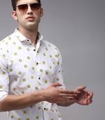 men's long sleeves conversational white shirt