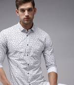 men's long sleeves conversational white shirt