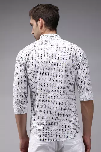 men's long sleeves conversational white shirt
