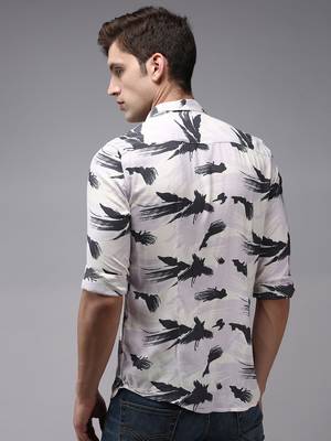 men's long sleeves abstract lavender shirt 4