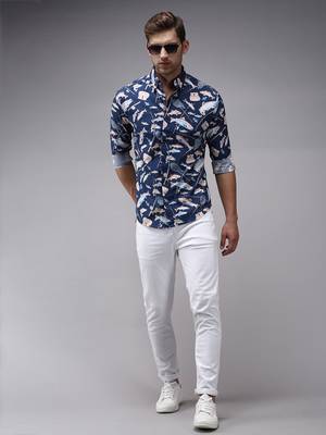 men's long sleeves humour and comic navy blue shirt 5