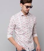 men's long sleeves typography pink shirt