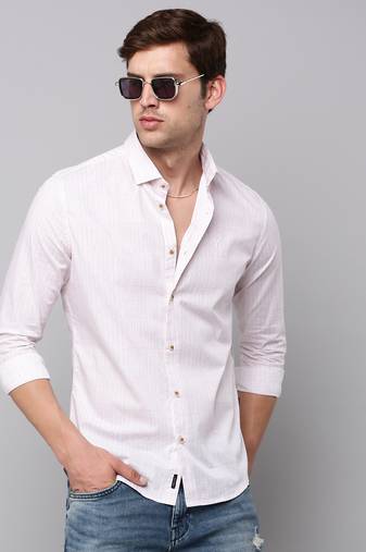 men's long sleeves geometric rose shirt