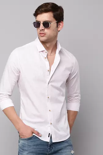 men's long sleeves geometric rose shirt