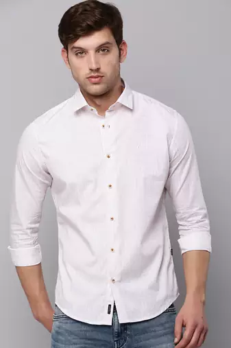 men's long sleeves geometric rose shirt