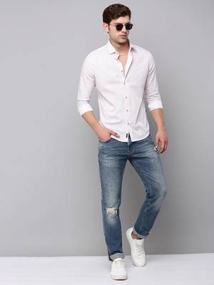 men's long sleeves geometric rose shirt 5