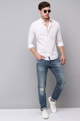 men's long sleeves geometric rose shirt