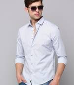 men's long sleeves geometric blue shirt