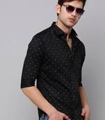 men's long sleeves typography black shirt