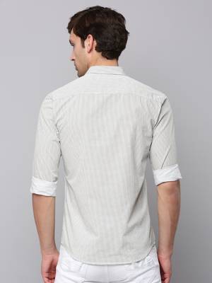 men's long sleeves geometric cream shirt 4