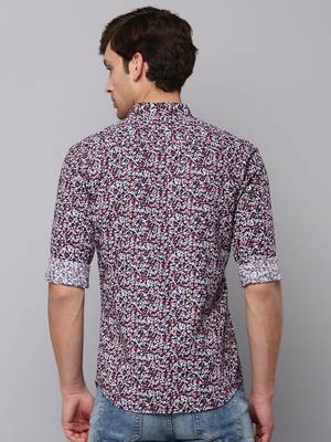 men's long sleeves micro ditsy navy blue shirt 4