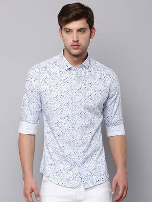 men's long sleeves abstract white shirt 2