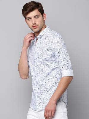 men's long sleeves abstract white shirt 3