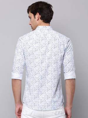 men's long sleeves abstract white shirt 4