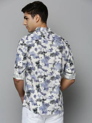 men's long sleeves abstract off white shirt 4