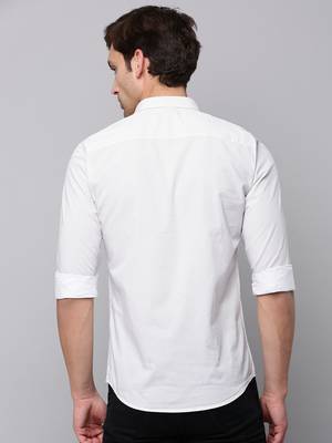men's long sleeves geometric cream shirt 4