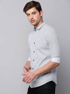 men's long sleeves geometric white shirt 3