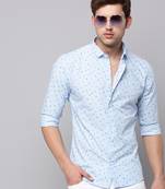 men's long sleeves conversational blue shirt