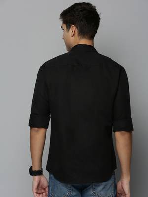 Showoff men's long sleeves solid black shirt 4