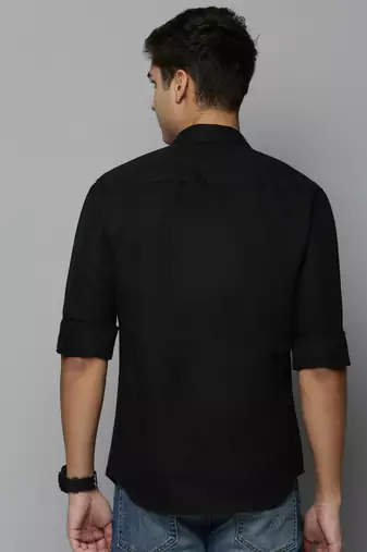 Showoff men's long sleeves solid black shirt