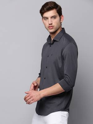 men's long sleeves solid grey shirt 3