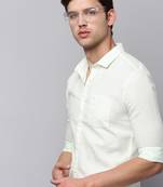 men's long sleeves solid green shirt