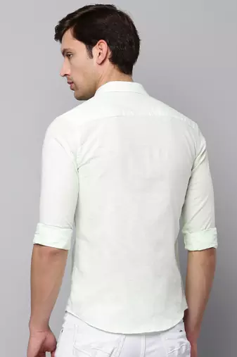 men's long sleeves solid green shirt